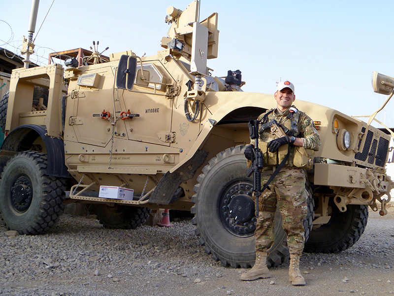 Marco Martinez pictured during deployment in Iraq