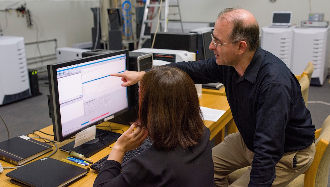 Dr. Josep Rizo at computer