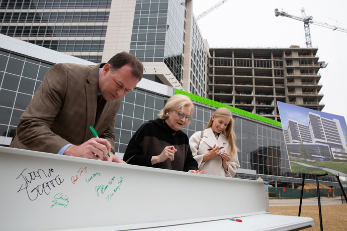 Photo of beam signing at CUH Milestone Ceremony