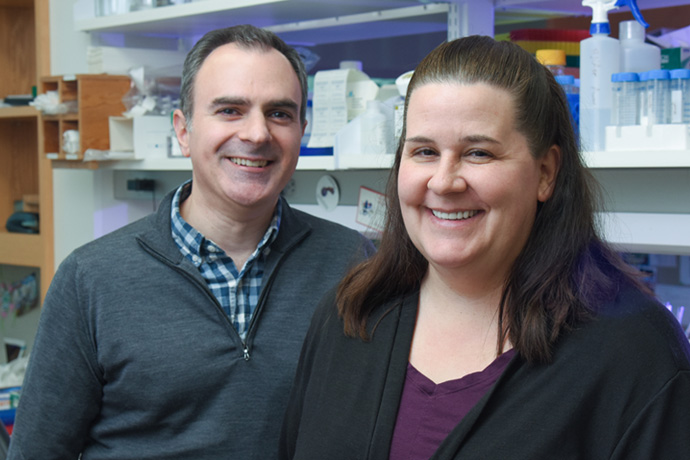 From left: Dr. Ralph DeBerardinis and Dr. Julie Pfeiffer