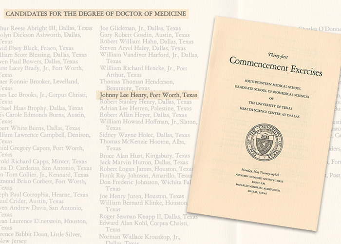 Dr. Lee Henry's medical school graduation program