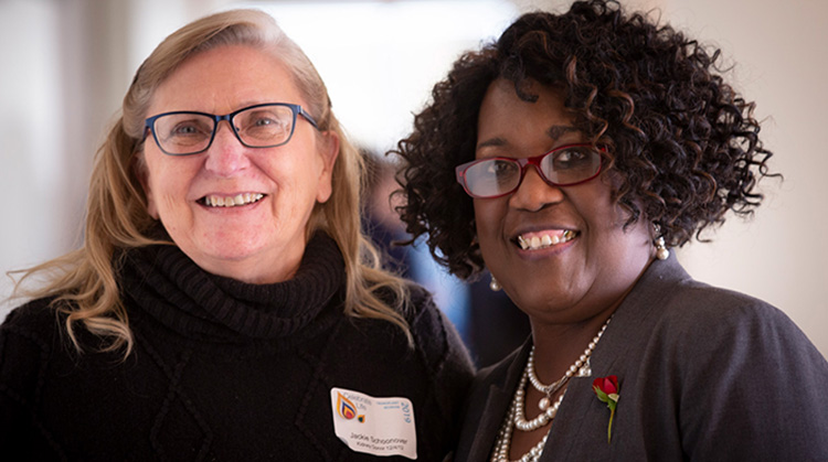 Donor and recipient embracing