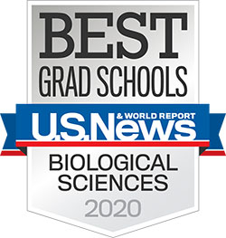 Badge Graphic with the text "Best Grad Schools US News and World Report - Biological Sciences 2020"