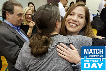 Two women hugging