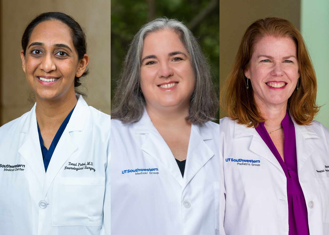 Three women in lab coats