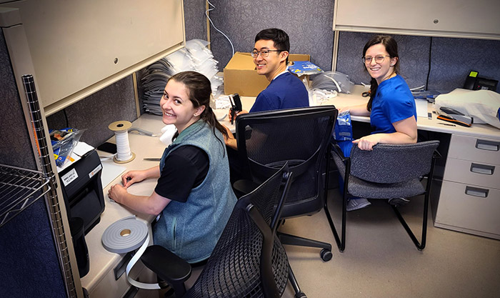 Group of students working at desks