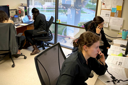 Students fielding phone calls