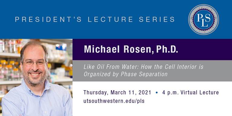 PLS card with date and time, March 11 at 4pm, with photo of Dr. Rosen