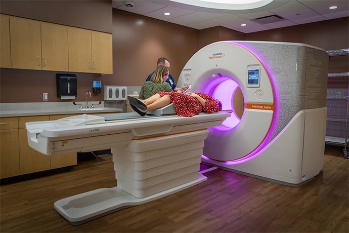 patient about to enter mri machine 