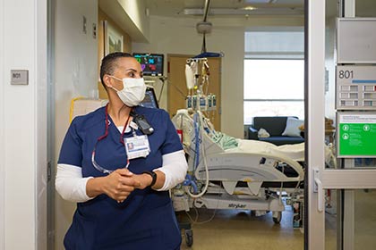 Nurse leaving patient room