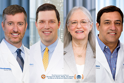 collage of 3 men 1 woman headshots