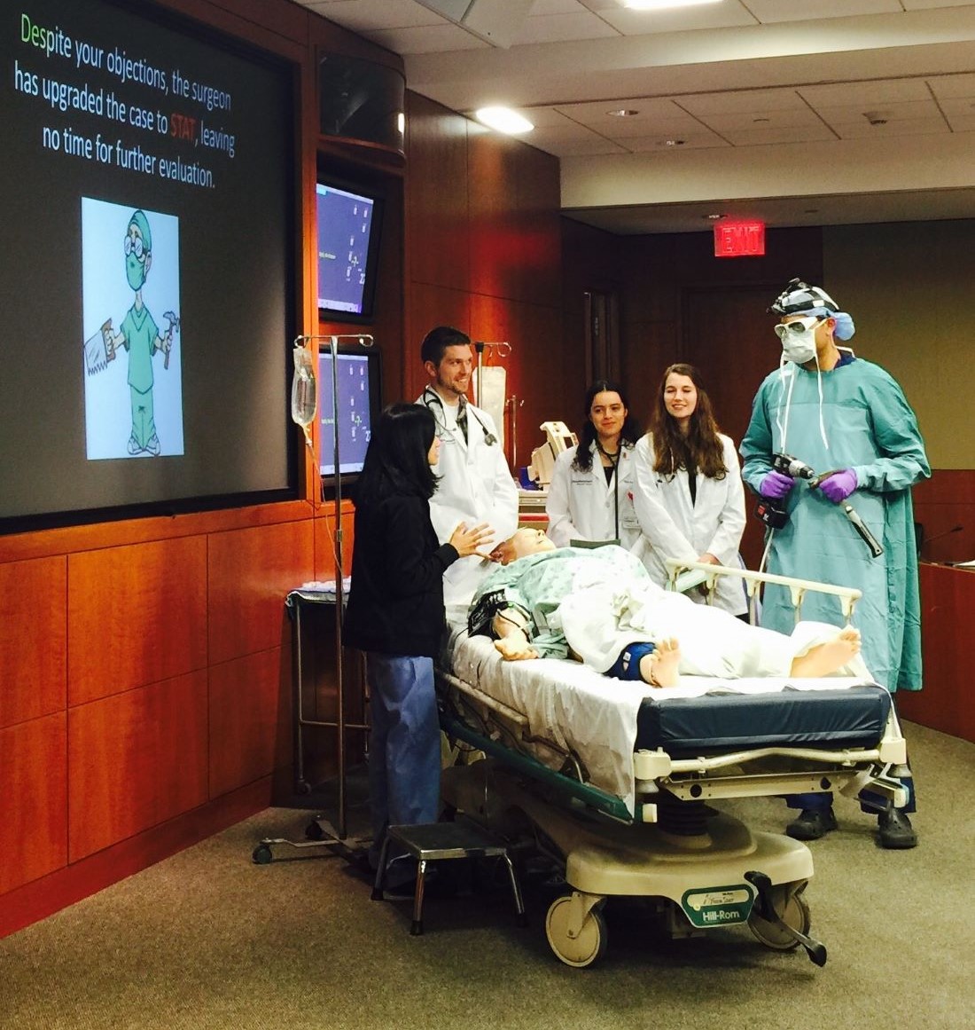 Drs. Aditee Ambardekar and Ravi Bhoja with second year medical students discuss endocrine blocks