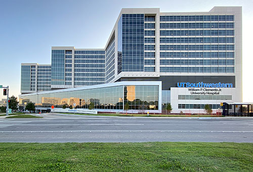 exterior view of Clements Hospital on a sunny day