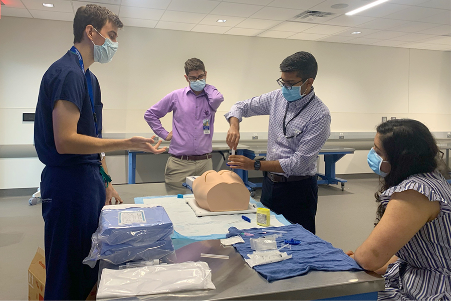 Practicing a procedure in simulation