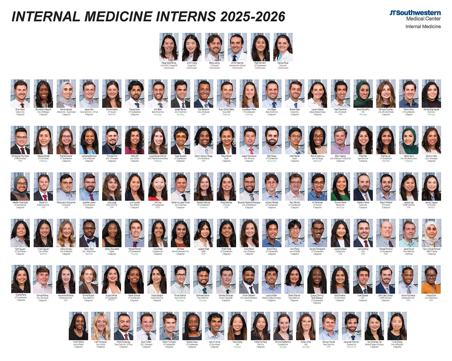 Composite of 1988-1989 Interns, Opens to enlarged image