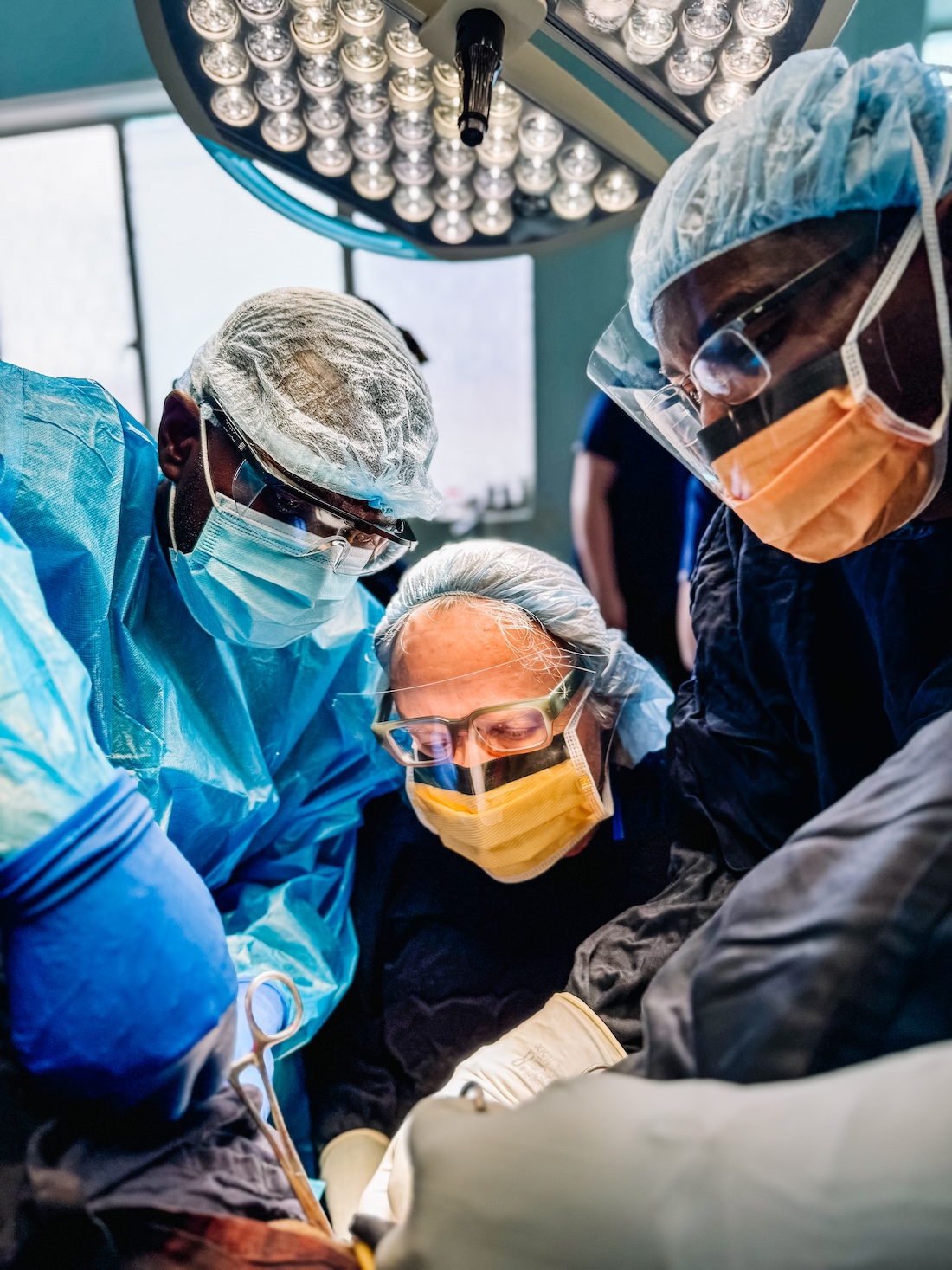 Surgical team performing fistula repair surgery in Lusaka, Zambia