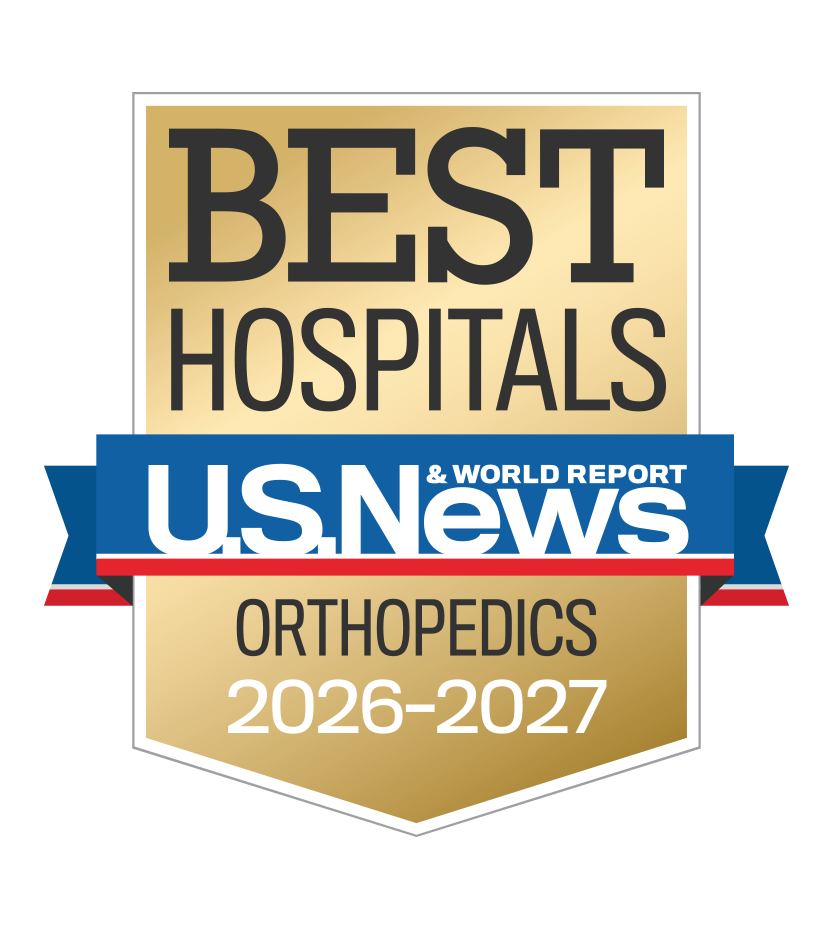 badge for Best Hospitals in orthopedics from US News & World Report 2026-2027
