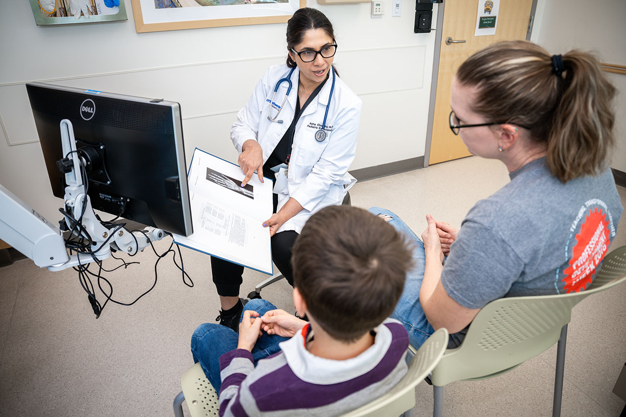 Dr. Choudhary with a patient