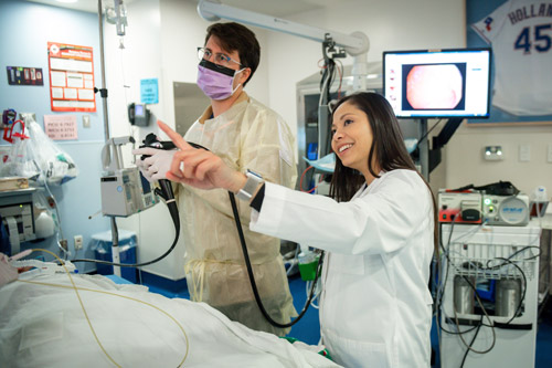 A pair of doctors completing a procedure