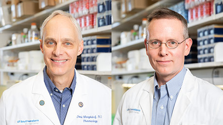 Dr. David Mangelsdorf, left, and Dr. Steven Kliewer, right