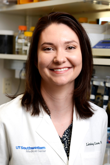 Lindsay Case, Ph.D. Lindsay Case, Ph.D., in the research lab