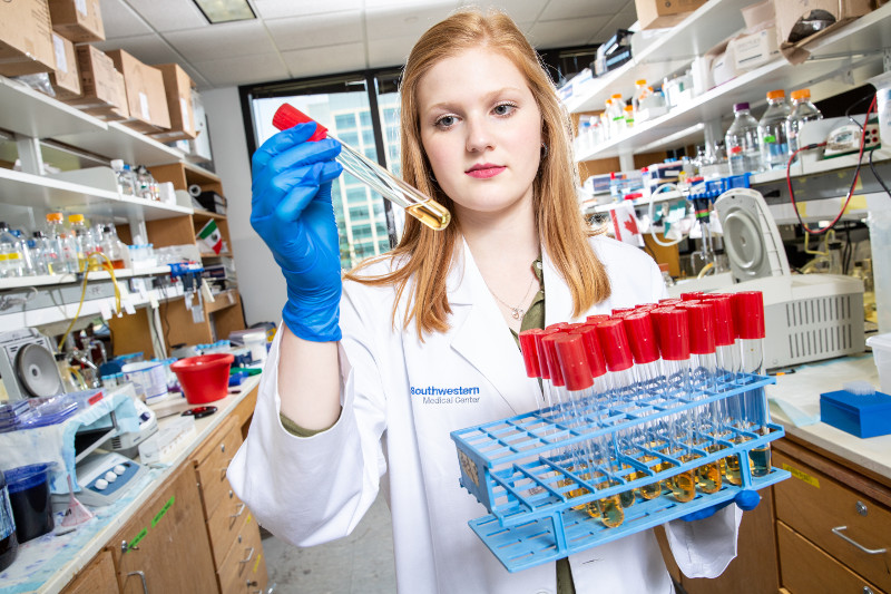 Student in lab