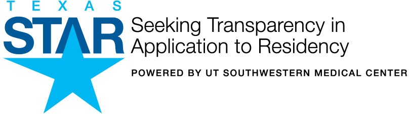Texas STAR Logo: Seeking Transparency in Application to Residency, Powered by UT Southwestern Medical Center