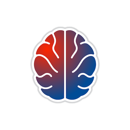 Abstract brain with red lesion