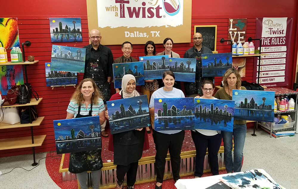  Group of faculty at a painting party