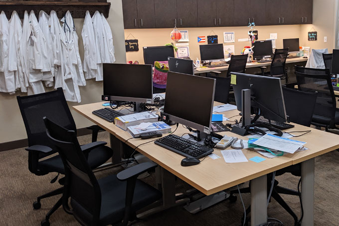 Room with desks