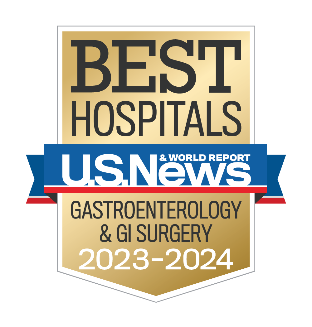 Gastroenterology Nationally Ranked badge from U.S. News