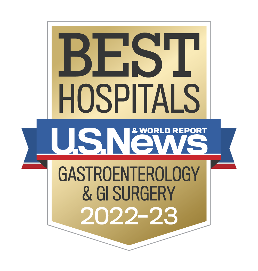 Gastroenterology Nationally Ranked badge from U.S. News