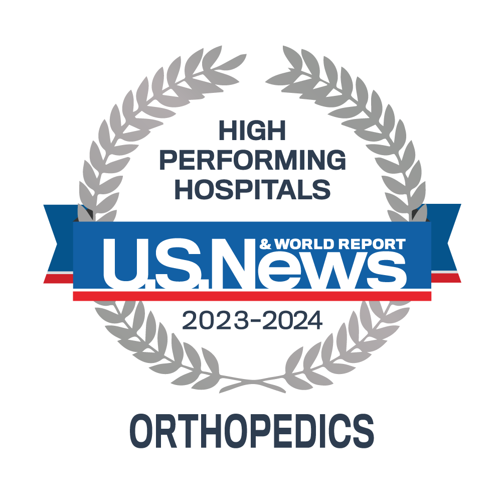 Orthopedics Nationally Ranked badge from U.S. News