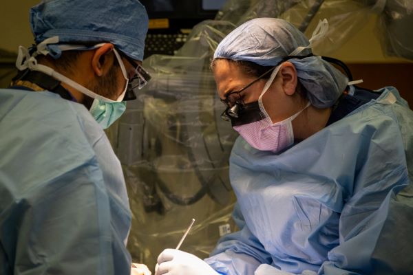 surgeon Dr. Jennifer Kargel performs operation on ganglion cyst