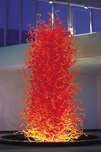 Orange glass sculpture 