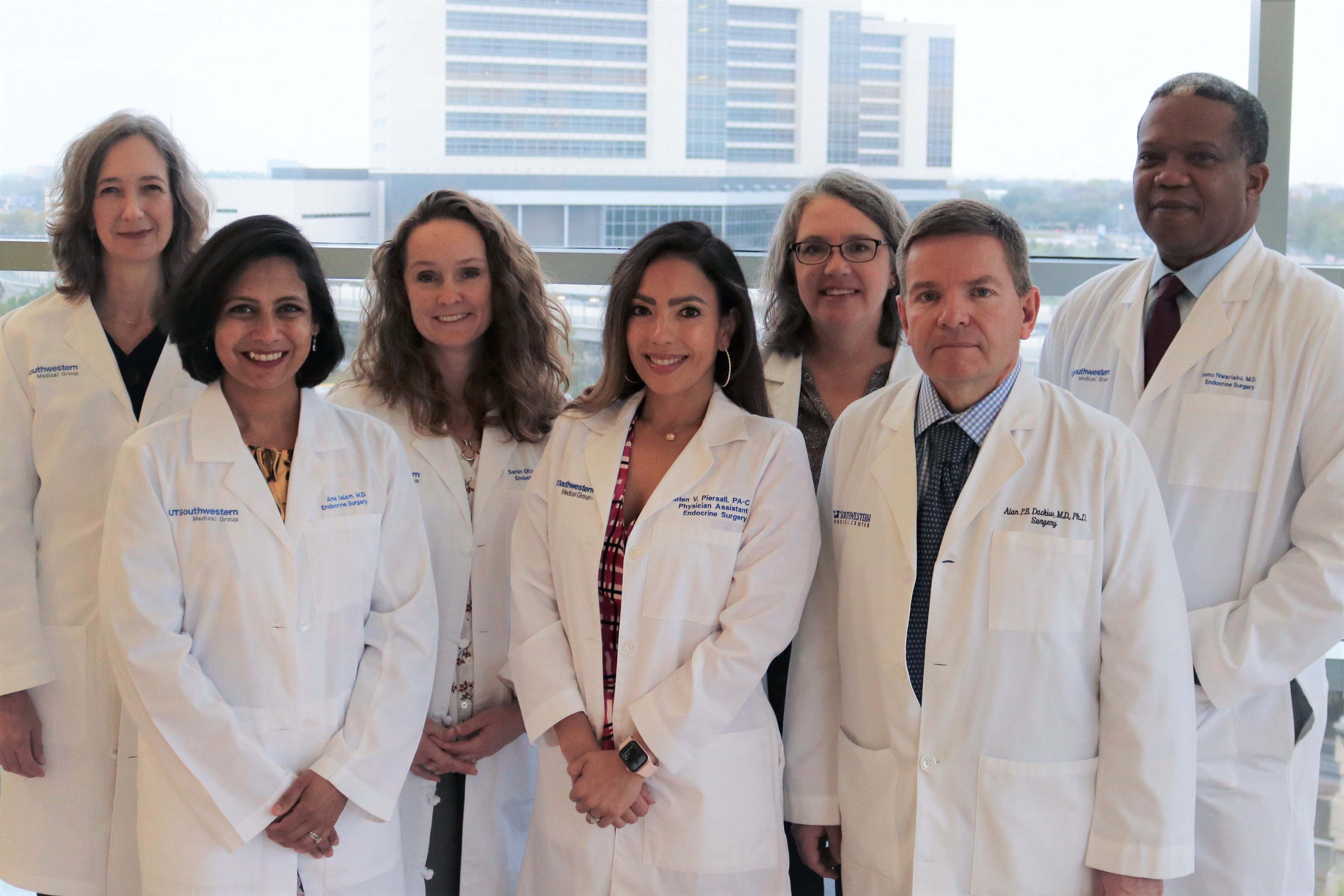 Meet the endocrine surgery team at UT Southwestern. Not pictured: Courtney Balentine, M.D., and Marlen Piersall, MSPAS, PA-C endocrine surgery team