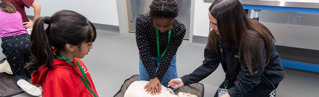 Explore Jr students in a CPR Training class