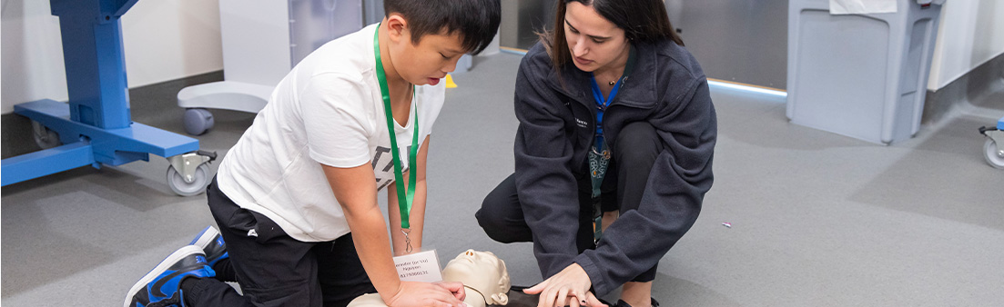 Explore Jr students CPR traininf