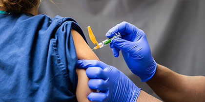 Patient receiving a shot