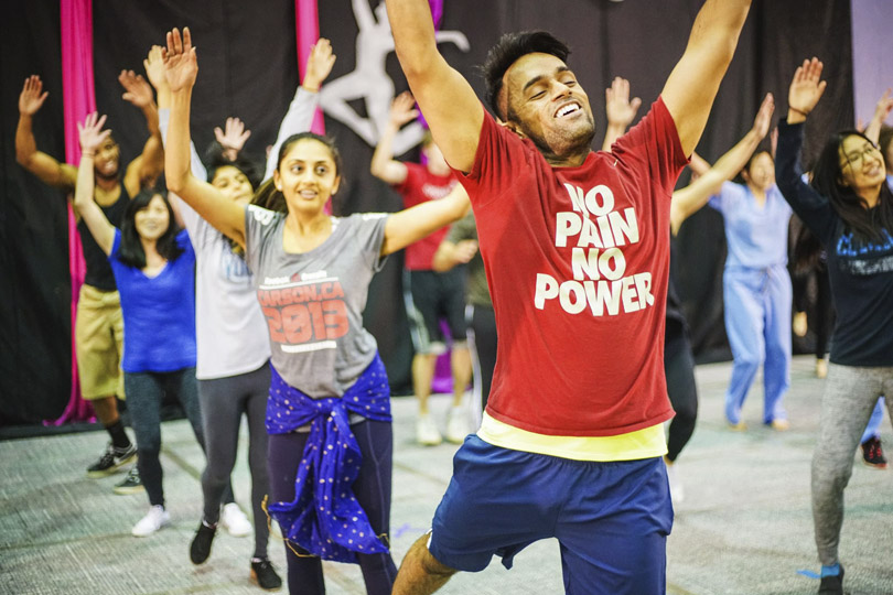 Students rehearse their dances.