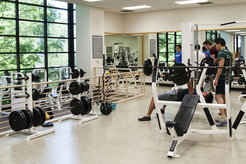 Weight room in the Student Center