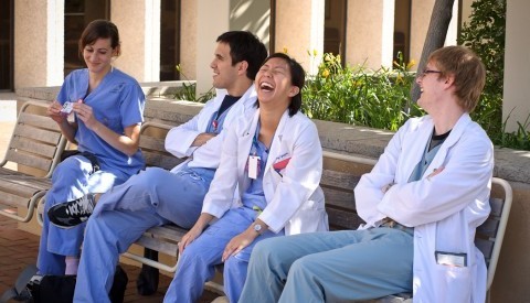 UT Southwestern medical students laughing