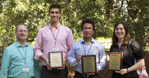 Jose Rizo-Rey, Ryan Henrici, Kun Leng, and Abby Knecht at 2014 interdepartmental retreat