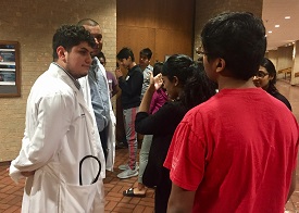  Students perform lung tests.