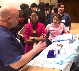  Students learn about catheters.