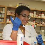Student in lab
