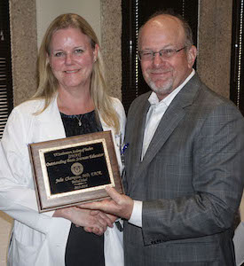 Dr. Julie Champine, with Dr. Fitz, was named the Medical School’s top Basic Science Educator.