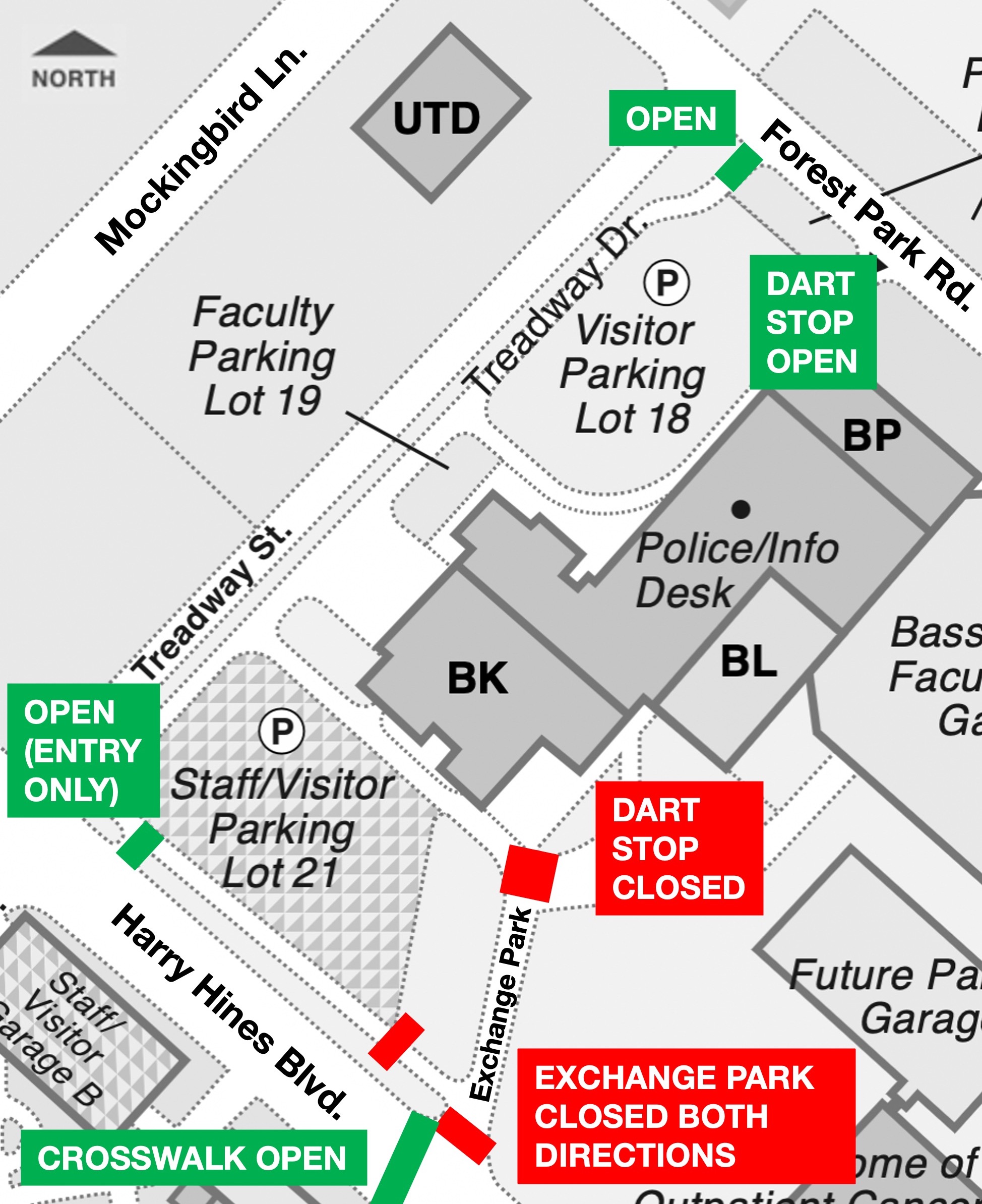 Map of Bass Exchange Park changes