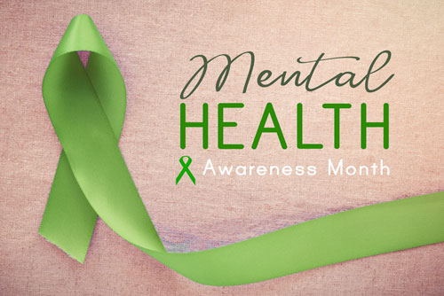 May is Mental Health Month green ribbon icon