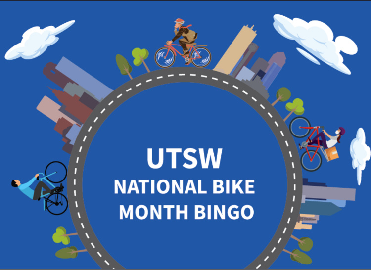 logo for UTSW national bike month bingo